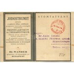 1927 Az Államkincstár és közalapok terhére rendelhető készítmények: Hordenzym, Hordomalt és papion ...