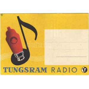Tungsram Radio reklám / Hungarian light bulb advertisement postcard s: Macskássy (15,1 x 10,1 cm)