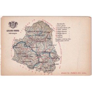 Szolnok-Doboka vármegye térképe. Kiadja Károlyi Gy. / Map of Comitatul Solnoc-Dabaca county (EM)