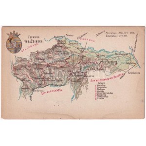 Varasd vármegye térképe / Zupanija Varazdinska / Map of Varasd County (EM)