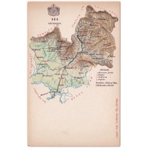 Ung vármegye térképe. Kiadja Károlyi Gy. / Uzská zupa / Map of Ung County