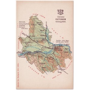 Esztergom vármegye térképe. Kiadja Károlyi Gy. / Map of Esztergom county