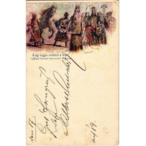 1898 (Vorläufer) A régi magyar vallásból a táltos. Ezredéves Országos Kiállítás / Hungarian shaman...