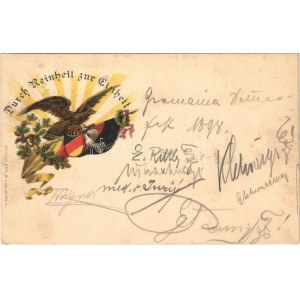 1898 (Vorläufer) Durch Reinheit zur Einheit! / Német zászló / German flag. Schneider & Lux litho (EK...