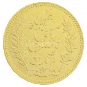 Tunézia 1891A 20Fr Au III. Ali (6,45g/0.900) T:2 ph. / Tunisia 1891A 20 Francs Au Ali III (6,45g/0.900) C...