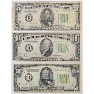 Amerikai Egyesült Államok 1934-1945. (1934) 5$ Federal Reserve Note zöld pecséttel William Alexander Julian...