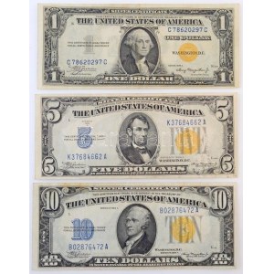 Amerikai Egyesült Államok 1935-1945. (1935A) 1$ Silver certificate sárga pecséttel William Alexander Julian...