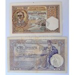 Jugoszlávia 1929. 100D (5x), ebből 4x Karageorge, 1x I. Sándor vízjellel, közte egy hamis felülbélyegzés + 1931. 50D ...