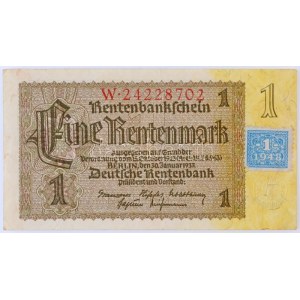 Német Demokratikus Köztársaság 1948. 1M kék bélyeg korábbi 1937-es bankjegyen T:III / GDR 1948...