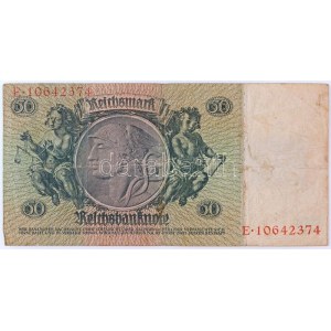 Német Demokratikus Köztársaság 1948. 50M kék bélyeg korábbi 1933-es bankjegyen T:III / GDR 1948...