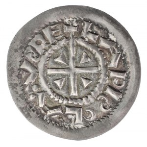 1077-1095. Denár Ag I. László (0,89g) T:2 / Hungary 1077-1095. Denar Ag Ladislaus I (0,89g) C:XF  Huszár 22....