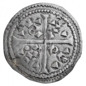 1077-1095. Denar Ag I. László (0,93g) T:2 hullámos lapka, patina / Hungary 1077-1095. Denar Ag Ladislaus I (0,93g...