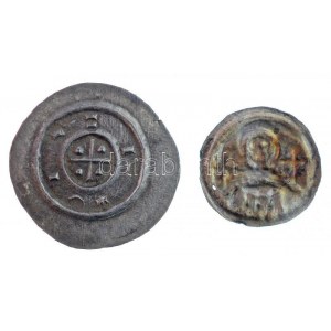1141-1162. Denár Ag II. Géza (2xklf) (0,39g, 0,08g) T:1,1- patina / Hungary 1141-1162. Denar Ag Géza II (2xdiff) (0...