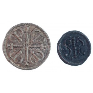 1141-1162. Denár Ag II. Géza (2xklf) (0,24, 0,41g) T:1- patina, anyaghiba / Hungary 1141-1162. Denar Ag Geza II ...