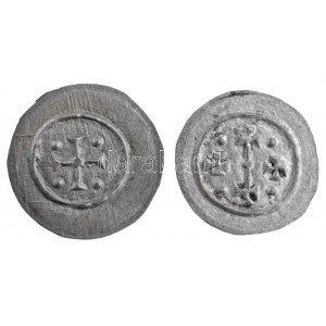 1141-1162. Denár Ag II. Géza (2xklf) (0,21g, 0,17g) T:1- / Hungary 1141-1162. Denar Ag Géza II (2xdiff) (0,21g, 0...