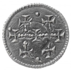 1162-1172. Denár Ag III. István (0,28g) T:1- patina / Hungary 1162-1172. Denar Ag Stephen III (0,28g) C...