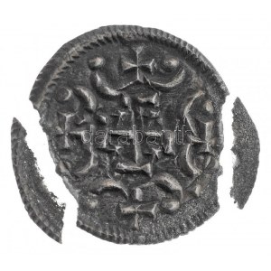 ~1141-1235. Denár Ag II. Géza - II. András kora (0,13g) T:1-,2 ki., patina RRR! / Hungary ~1141-1235. Denar Ag ...