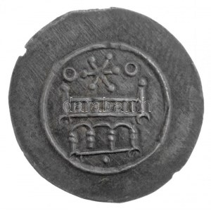1205-1235. Denár Ag II. András (0,59g) T:1- patina, apró ph. / Hungary 1205-1235. Denar Ag Andreas II (0,59g) C...