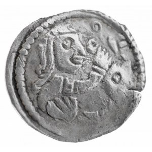 1205-1235. Obulus Ag II. András (0,39g) T:2- kis rep., kissé hullámos lemez R! / Hungary 1205-1235. Obulus Ag ...