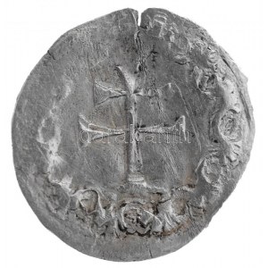 1205-1235. Obulus Ag II. András (0,39g) T:2- kis rep., kissé hullámos lemez R! / Hungary 1205-1235. Obulus Ag ...