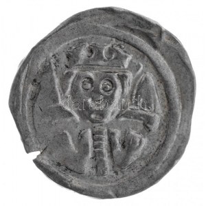 1205-1235. Denár Ag II. András (0,55g) T:1-,2 patina, kitörés / Hungary 1205-1235. Denar Ag Andreas II (055g) C:AU...