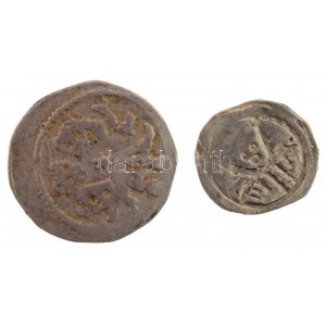 1205-1235. Denár Ag II. András (0,61g) + Obulus Ag II. András (0,26g) T:2,2- / Hungary 1205-1235. Denar Ag ...