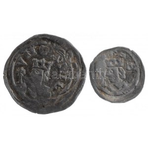 1235-1270. Denar Ag IV. Béla (0,51g) + 1235-1270. Obulus Ag IV. Béla (0,19g) T:2 / Hungary 1235-1270. Denar Ag ...