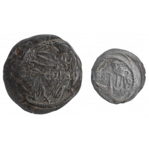 1235-1270. Denar Ag IV. Béla (0,51g) + 1235-1270. Obulus Ag IV. Béla (0,19g) T:2 / Hungary 1235-1270. Denar Ag ...