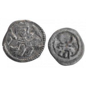 1235-1270. Denár Ag IV. Béla (0,41g) + 1235-1270. Obulus Ag IV. Béla (0,20g) T:2,2- / Hungary 1235-1270. Denar Ag ...