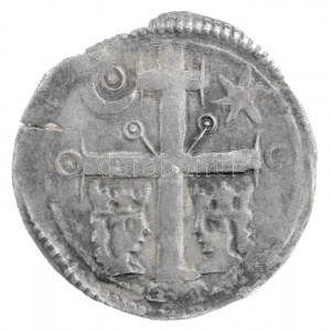 1235-1270. Szlavón Denár Ag IV. Béla (0,70g) T:2 kitörés / Hungary 1235-1270. Slavonian Denar Ag Bela IV (0,70g) C...