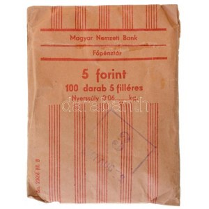 ~1967. 5f Al (100x) eredeti, lezárt Magyar Nemzeti Bank Főpénztár papírzacskóban, bélyegzéssel T:1,1...