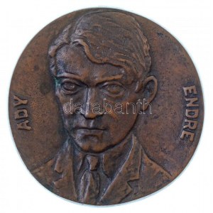 Domonkos Béla (1934-) ~1980. Ady Endre egyoldalas, öntött Br plakett (282,50g/102mm) T:2 / Hungary ~1980. Ady Endre...