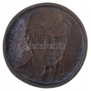 Domonkos Béla (1934-) ~1980. Ady Endre egyoldalas, öntött Br plakett (282,50g/102mm) T:2 / Hungary ~1980. Ady Endre...