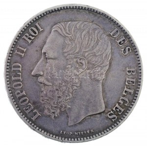 Belgium 1867. 5Fr Ag II. Lipót (24,97g) T:1-,2 ph. / Belgium 1867. 5 Francs Ag Leopold II (24,97g) C:AU...