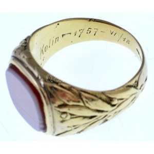 ~1930. Katonai Mária Terézia Rend kitüntetés miniatűrjéhez tartozó fémjelzett Au gyűrű...