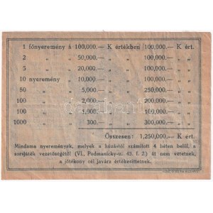 Budapest 1920. A MOVE Hadi Árvák Otthona javára rendezett sorsjáték sorsjegye 10K értékben T:III / Hungary ...