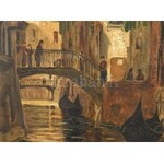 XX. század eleji festő: Velence. Olaj, vászon, jelzés nélkül, korabeli dekoratív keretben (Korának megfelelő állapotban...