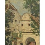 Greguss Imre (1856-1910): Balatonkenesei református paplak és templom. Olaj, falemez, jelzett a hátoldalán...