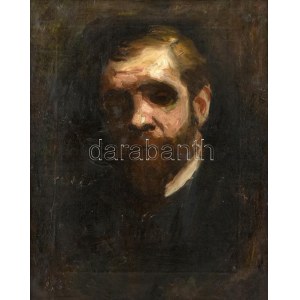 Kernstok Károly (1873 - 1940): Karlovszky Bertalan portréja. Olaj, vászon. Szépen restaurált. XIX. század vége. Jelezve...