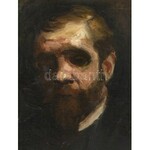 Kernstok Károly (1873 - 1940): Karlovszky Bertalan portréja. Olaj, vászon. Szépen restaurált. XIX. század vége. Jelezve...