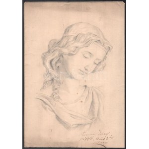 Róna, szül. Rosner József (1861-1939): Női portré, 1877. Ceruza, papír. Jelzett (Rosner). Kissé foltos...