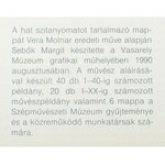 Vera Molnár (1924-): Anyám levelei I-VI. Szitanyomat, papír. Jelezve balra lent laponként: 33/40 Jelezve jobbra lent: V...