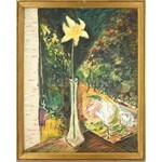 Kelemen Emil (1895-1975): Csendélet tájban. Olaj, vászon, jelzett. Fa keretben, 78x61,5 cm / Oil on canvas, signed...