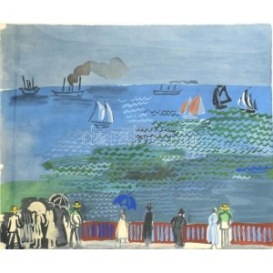 Raoul Dufy (1877-1953): Le Havre. (612/5000) Litográfia, papír, jelzés nélkül, 46x56cm, üvegezett fakeretben, ...