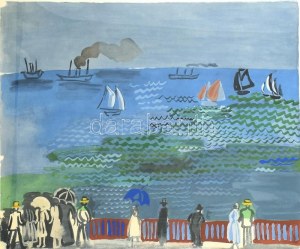 Raoul Dufy (1877-1953): Le Havre. (612/5000) Litográfia, papír, jelzés nélkül, 46x56cm, üvegezett fakeretben, ...