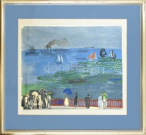 Raoul Dufy (1877-1953): Le Havre. (612/5000) Litográfia, papír, jelzés nélkül, 46x56cm, üvegezett fakeretben, ...