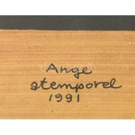 Székely Pierre (1923-2001): Ange atemporel. Monotípia, papír, jelzett, üvegezett fa keretben...