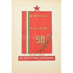 Pusztai Bálint jelzéssel: Egy mappányi szocreál plakát- és dekorációterv, különféle szocialista jubileumokhoz, cca 1970...