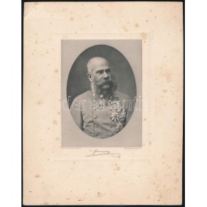cca 1900 Ferenc József (1830-1916) osztrák császár és magyar király, heliogravűr (fénnyomat), facsimile aláírással...