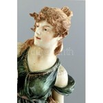 Nagyméretű vadászó Diana / Artemis. Minton (Anglia), 19. sz. vége, festett, mázas majolika, gazdag díszítéssel...